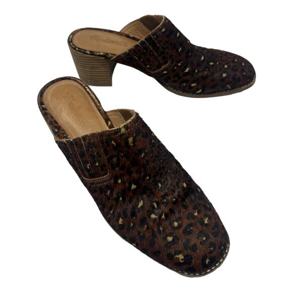 Madewell The Carey Mule in Painted Leopard Calf Hair Size 9 - Picture 5 of 9